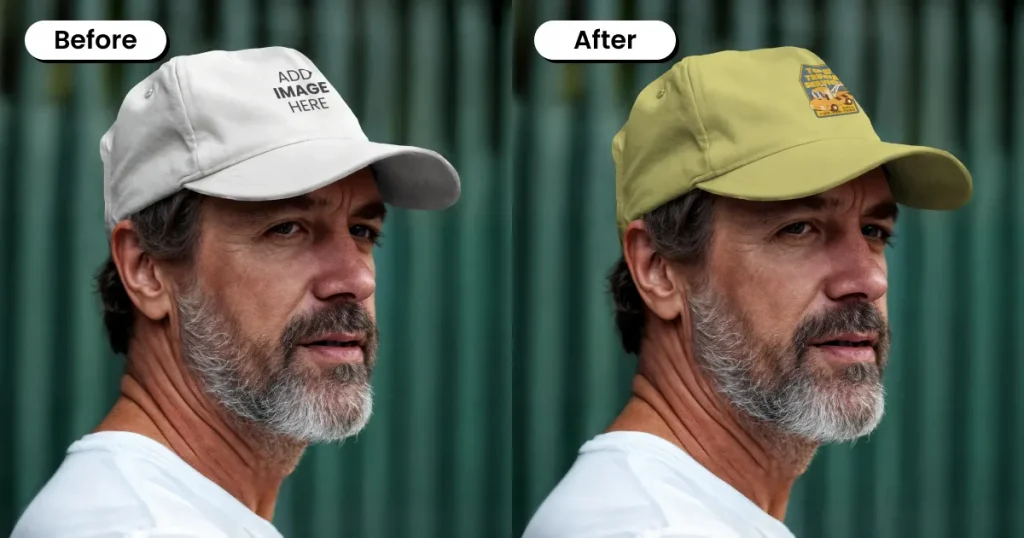 Cap mockup of a mature man