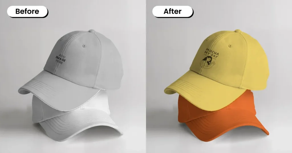 Stacked cap mockup