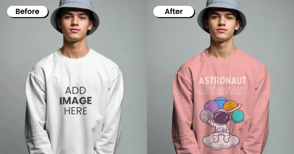male crewneck hoodie mockup