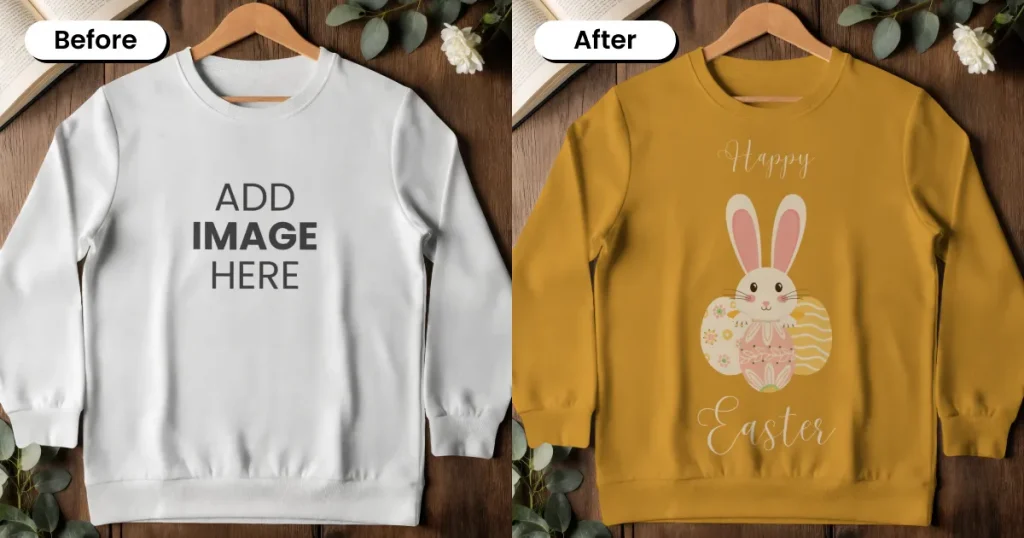Modern studio sweatshirt mockup with clean aesthetic