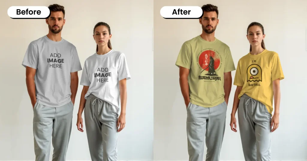 Couple t-shirt mockup