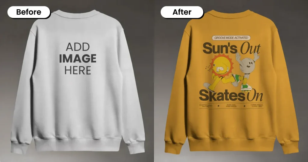 Pastel lavender sweatshirt mockup in studio lighting