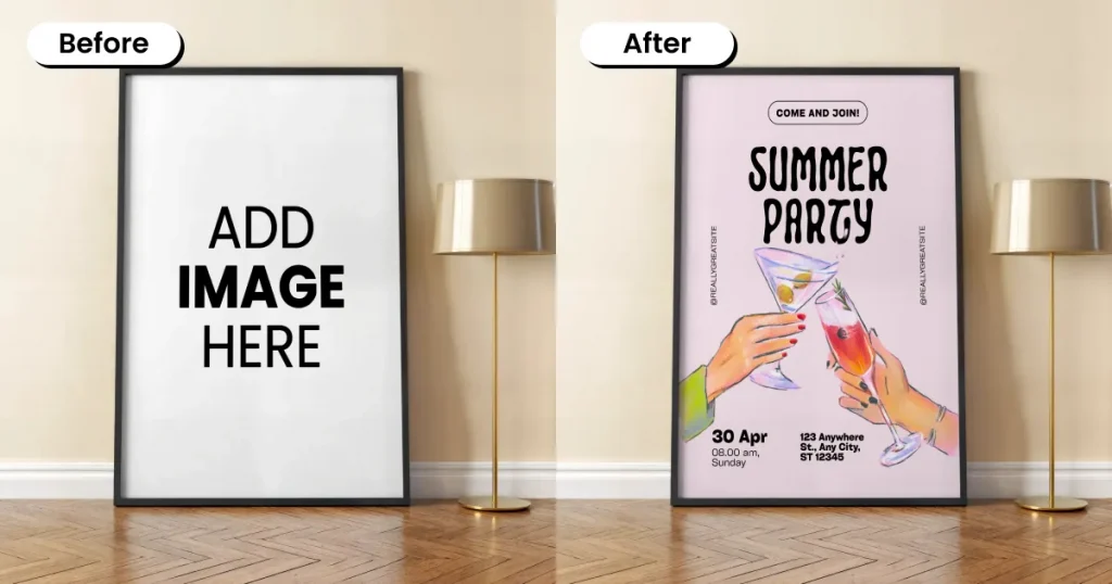 Poster mockup as the center of attention