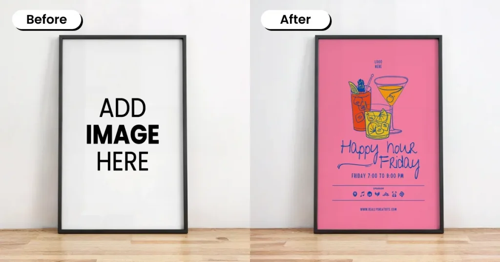 Menu board poster mockup