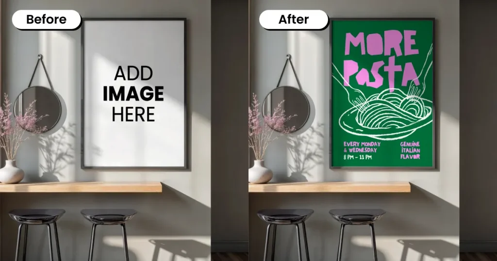 Restaurant offer board poster mockup