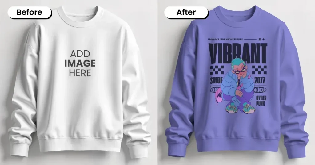 Relaxed fit studio sweatshirt mockup with clean display