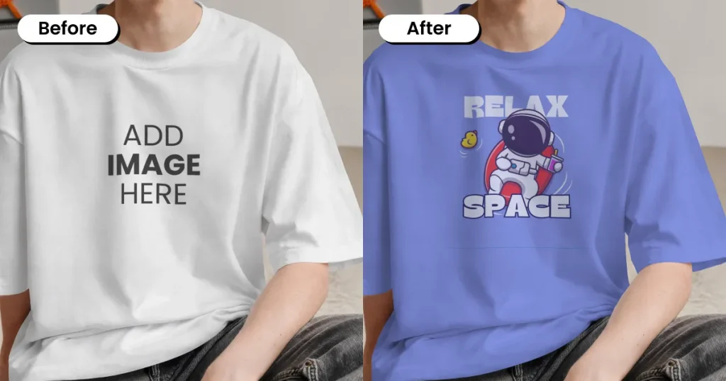 Relaxed fit t-shirt mockup