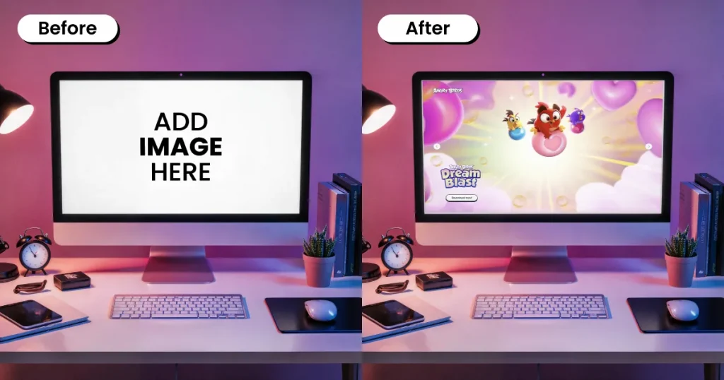 Social media iMac mockup