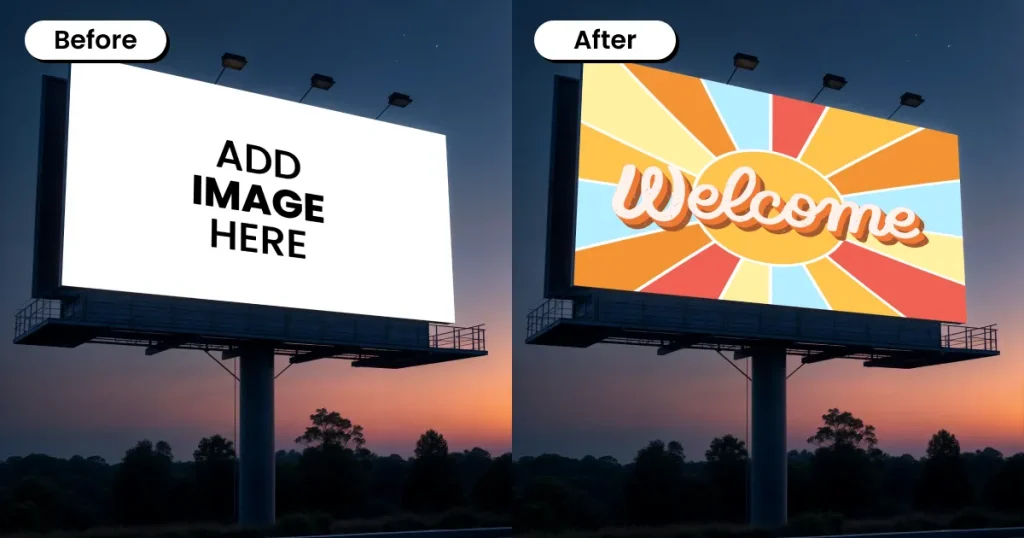 Highway digital Billboard Mockup