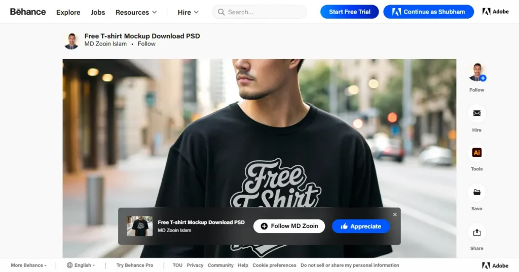 behance t-shirt mockups