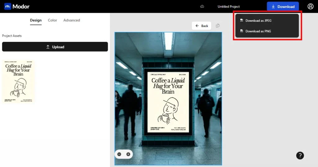 Download mockup on Modor