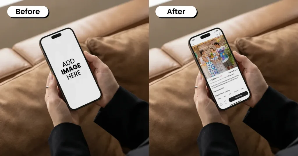 In-hand mockup template