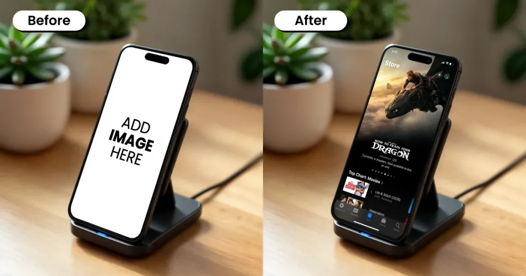 Indoor scene iPhone mockup template