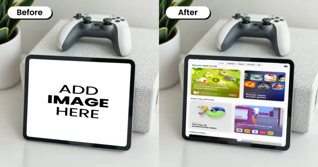 iPad mockup with a Playstation