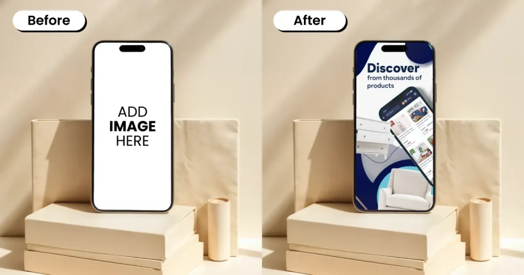 Light theme iPhone mockup template