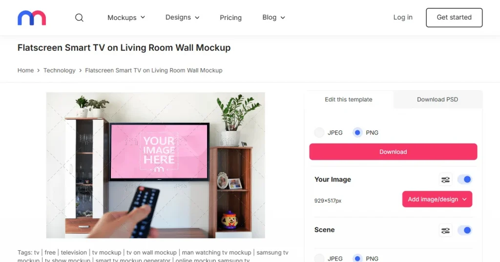 Mediamodifier tv wall mockup