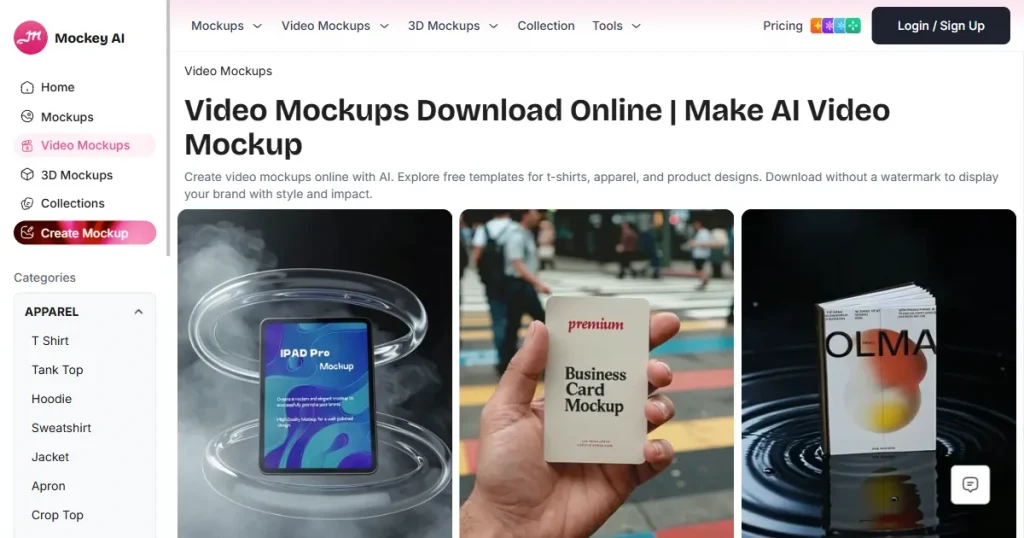 Mockey AI video templates