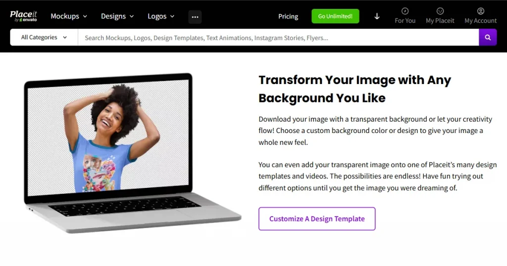Placeit mockup customize background