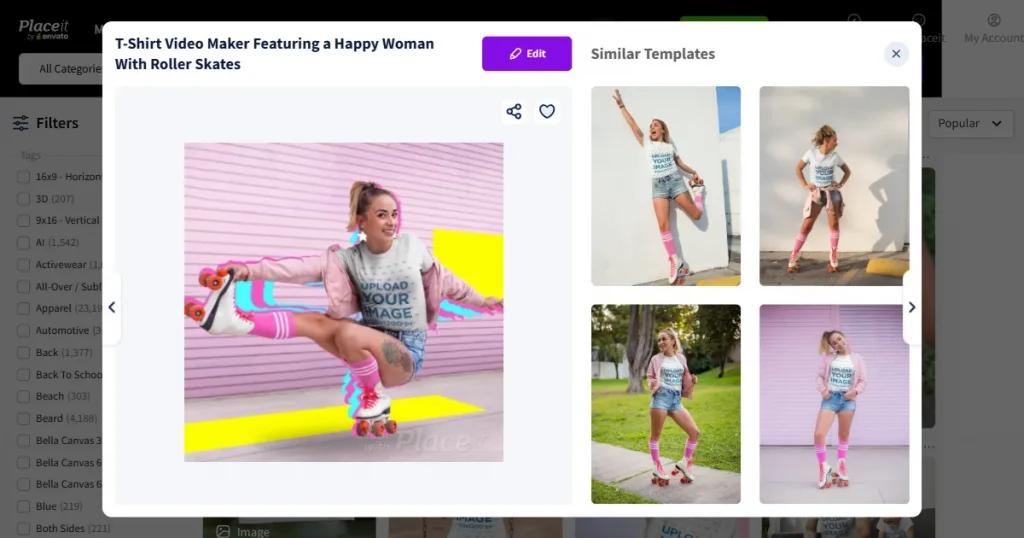 Placeit t-shirt video mockup