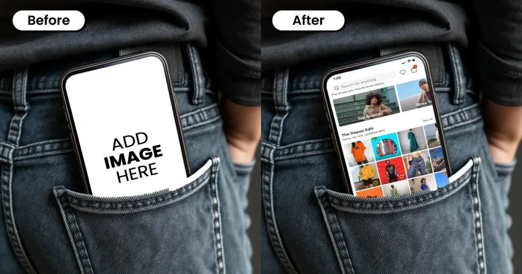 In pocket iPhone mockup