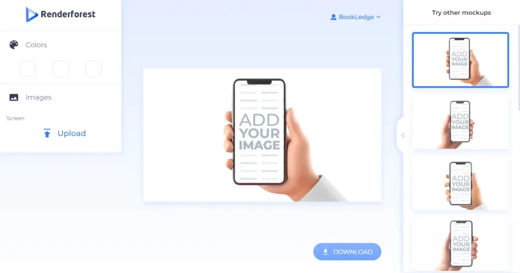 Renderforest mockup tool
