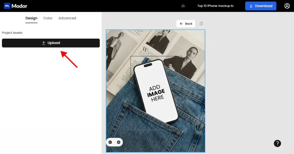 Upload design on modor