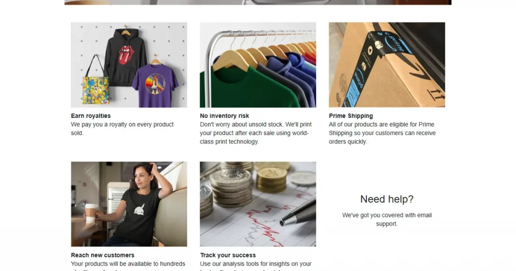 amazon merch printify alternative landing page
