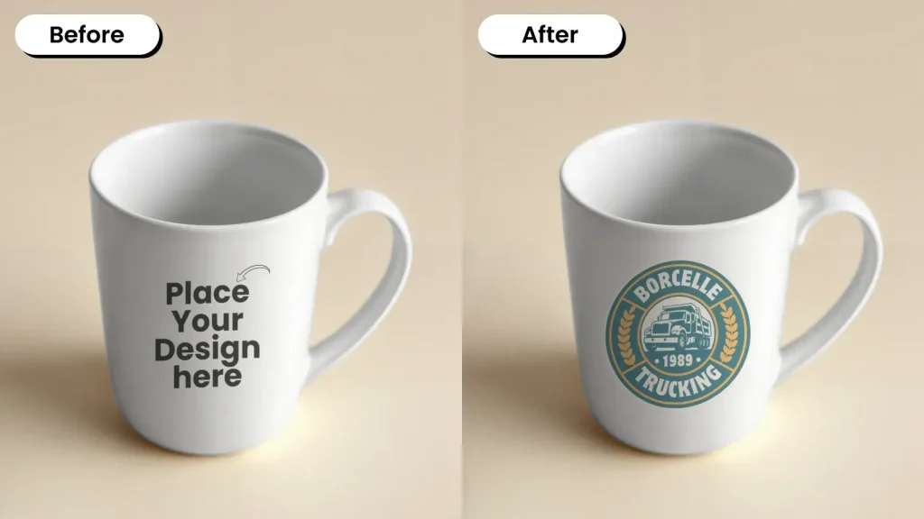 Angled mug mockups