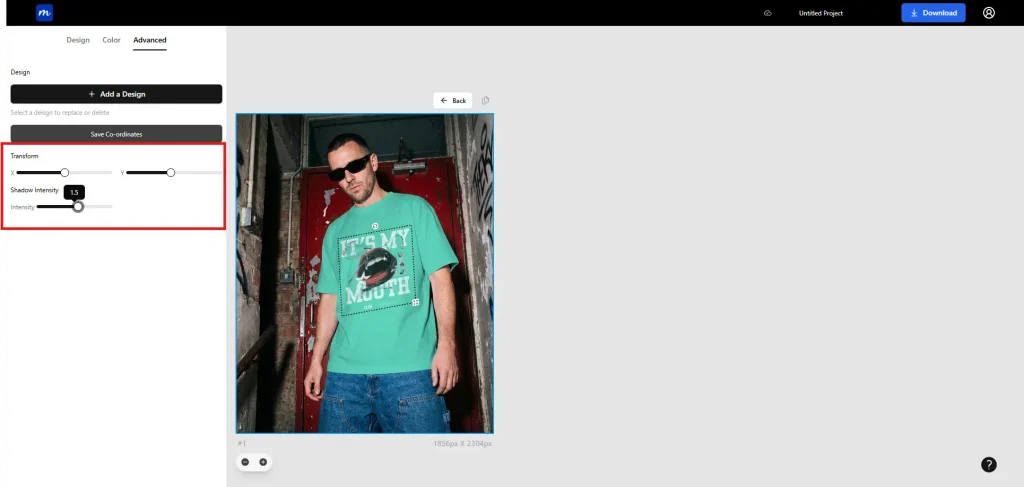 Apply advanced editing on the t-shirt mockup