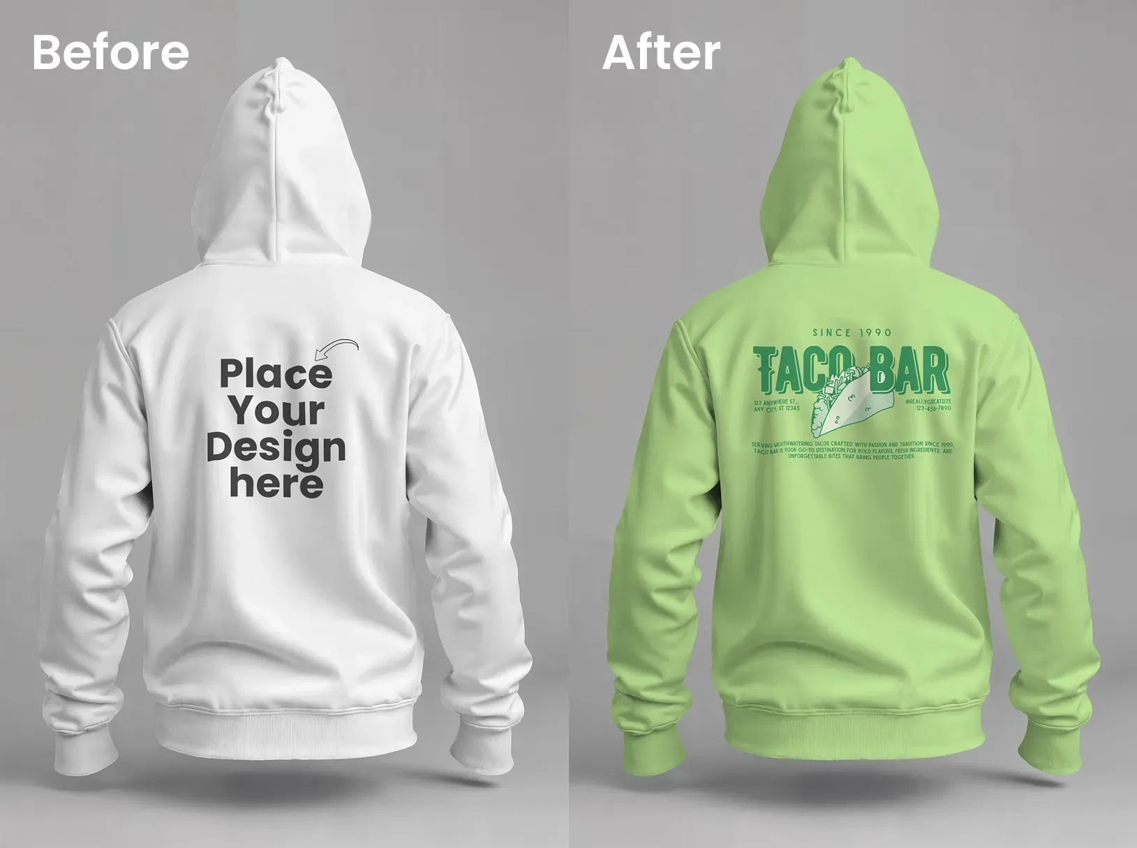 Back-view hoodie mockup