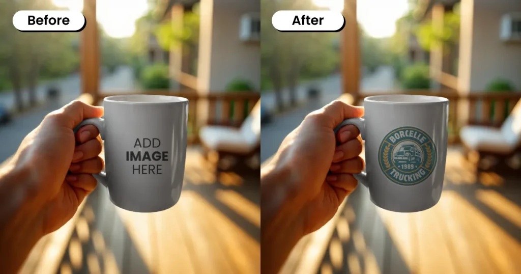 Balcony free mug mockup ideas