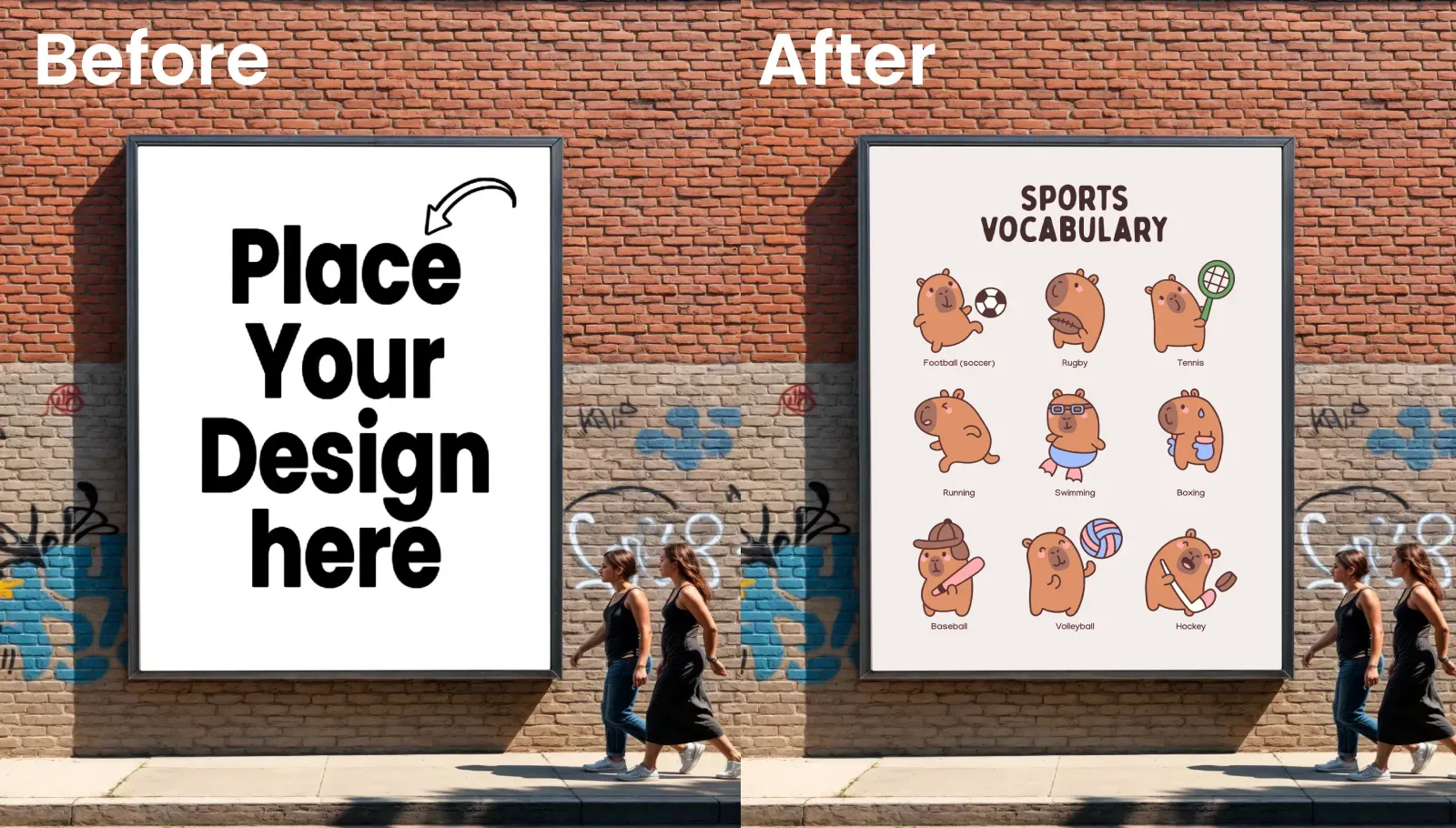 Graffiti wall Billboard Mockup