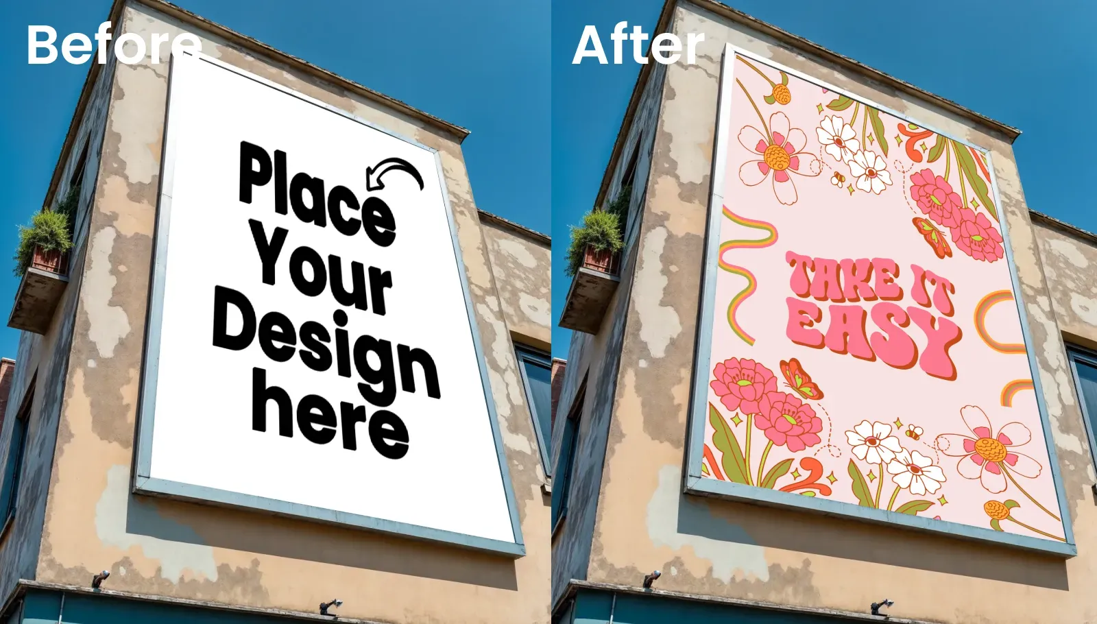 Billboard Mockup on an old building