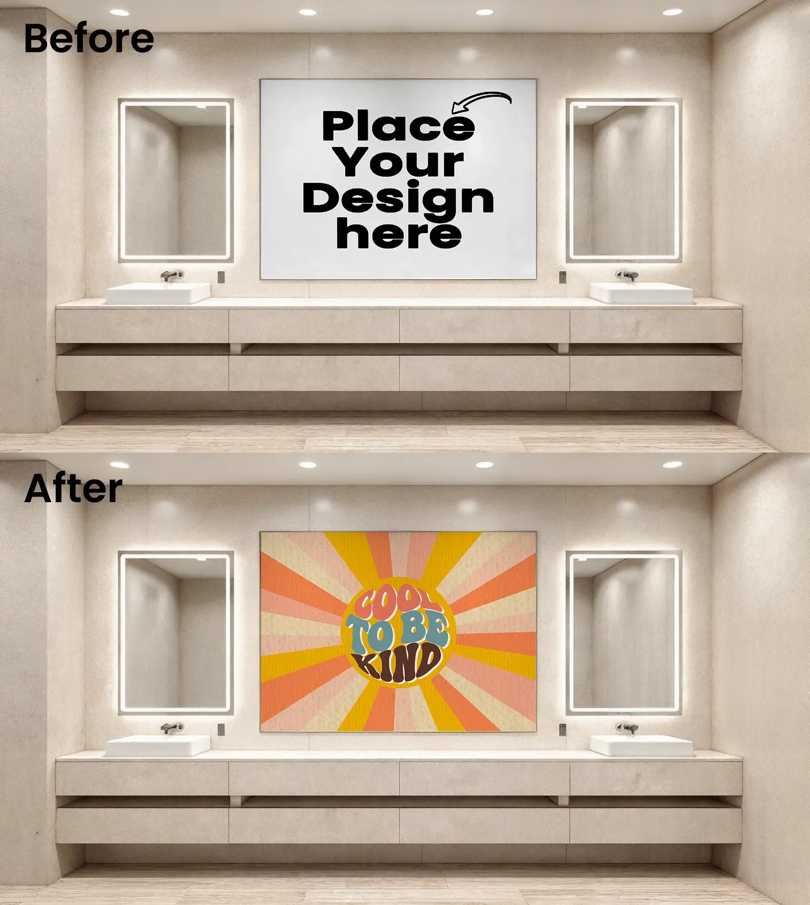 Billboard Mockup in a bathroom