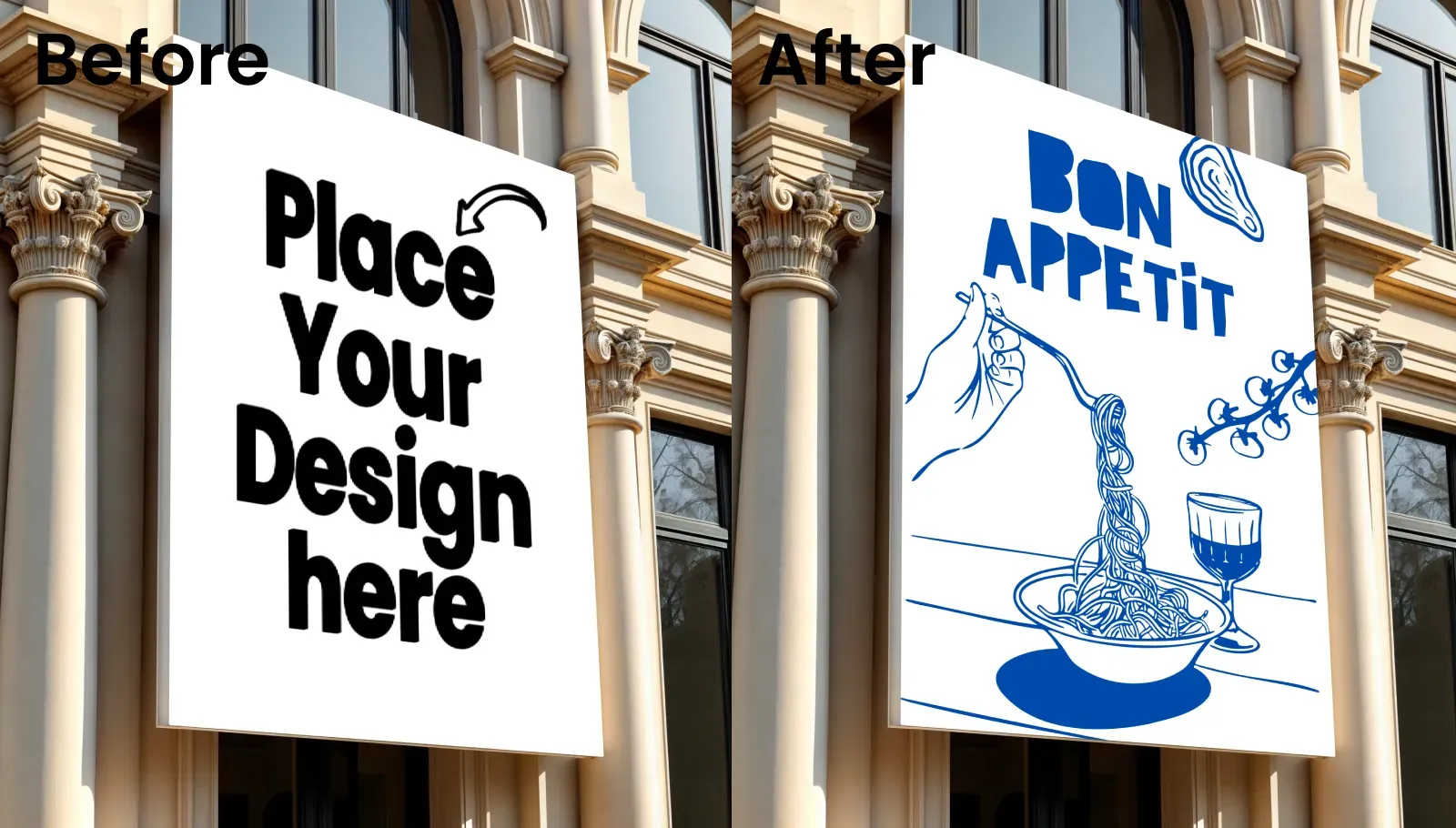 Billboard Mockup on a historic building