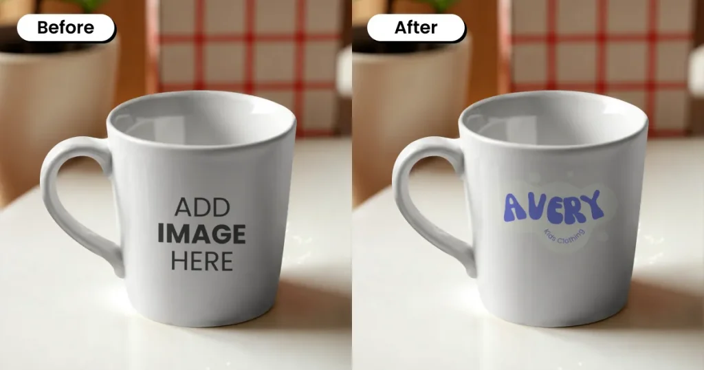 Mug mockup at a breakfast table