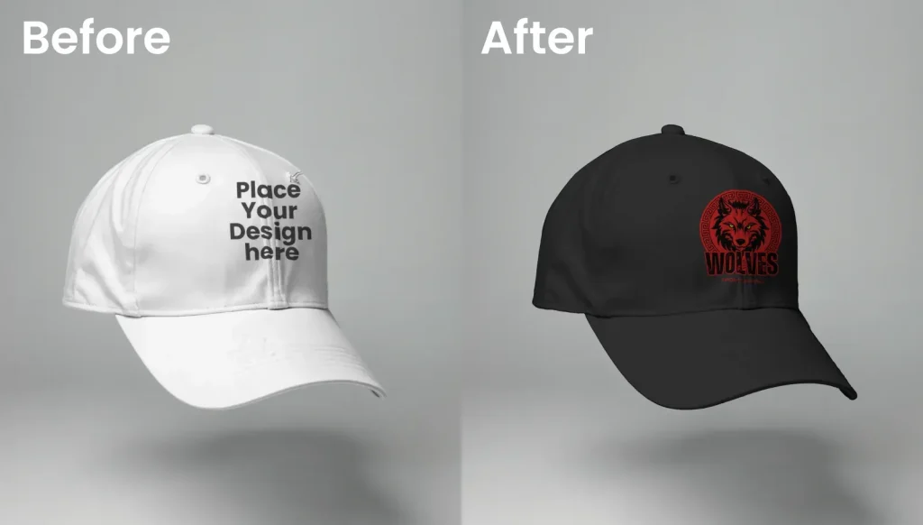 Levitating cap mockup