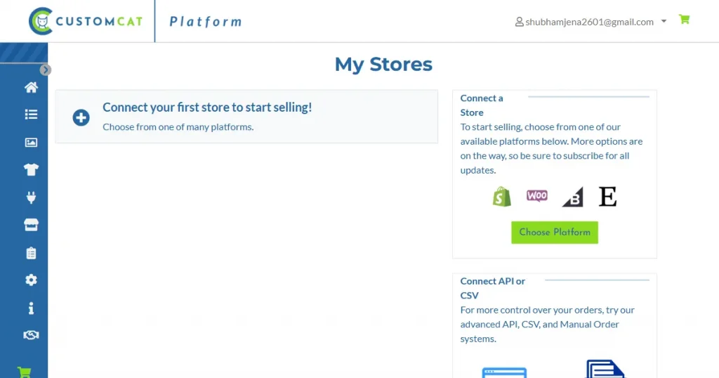 customcat dashboard page