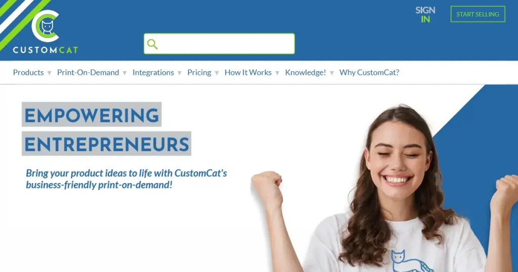 customcat printify alternative landing page