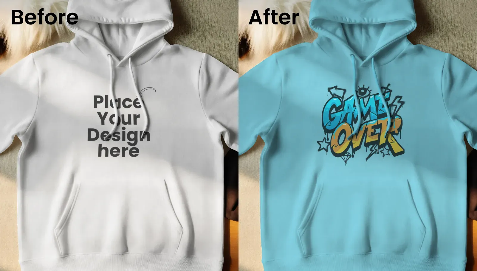 Detailed Flat lay hoodie mockup