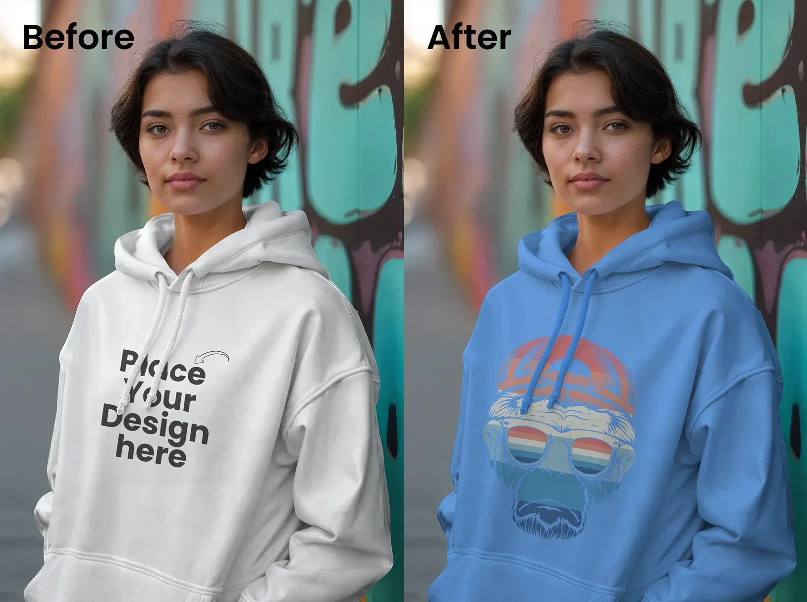 Graffiti art hoodie mockup