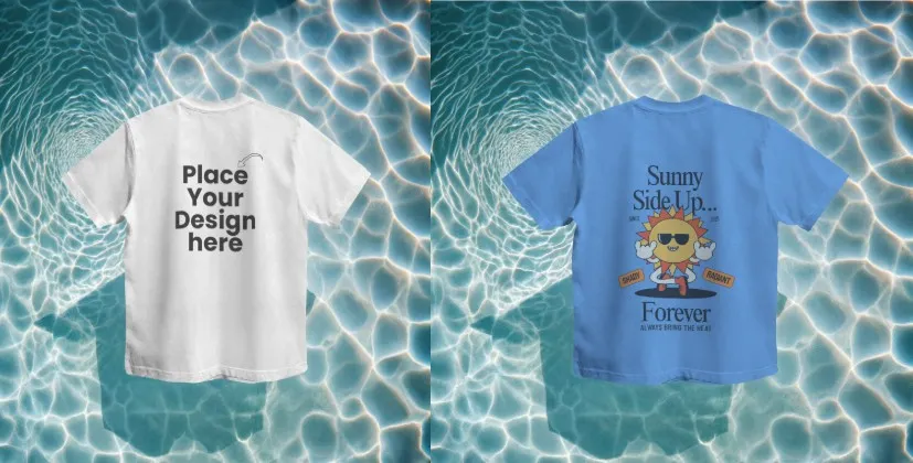 Flat lay t-shirt mockup