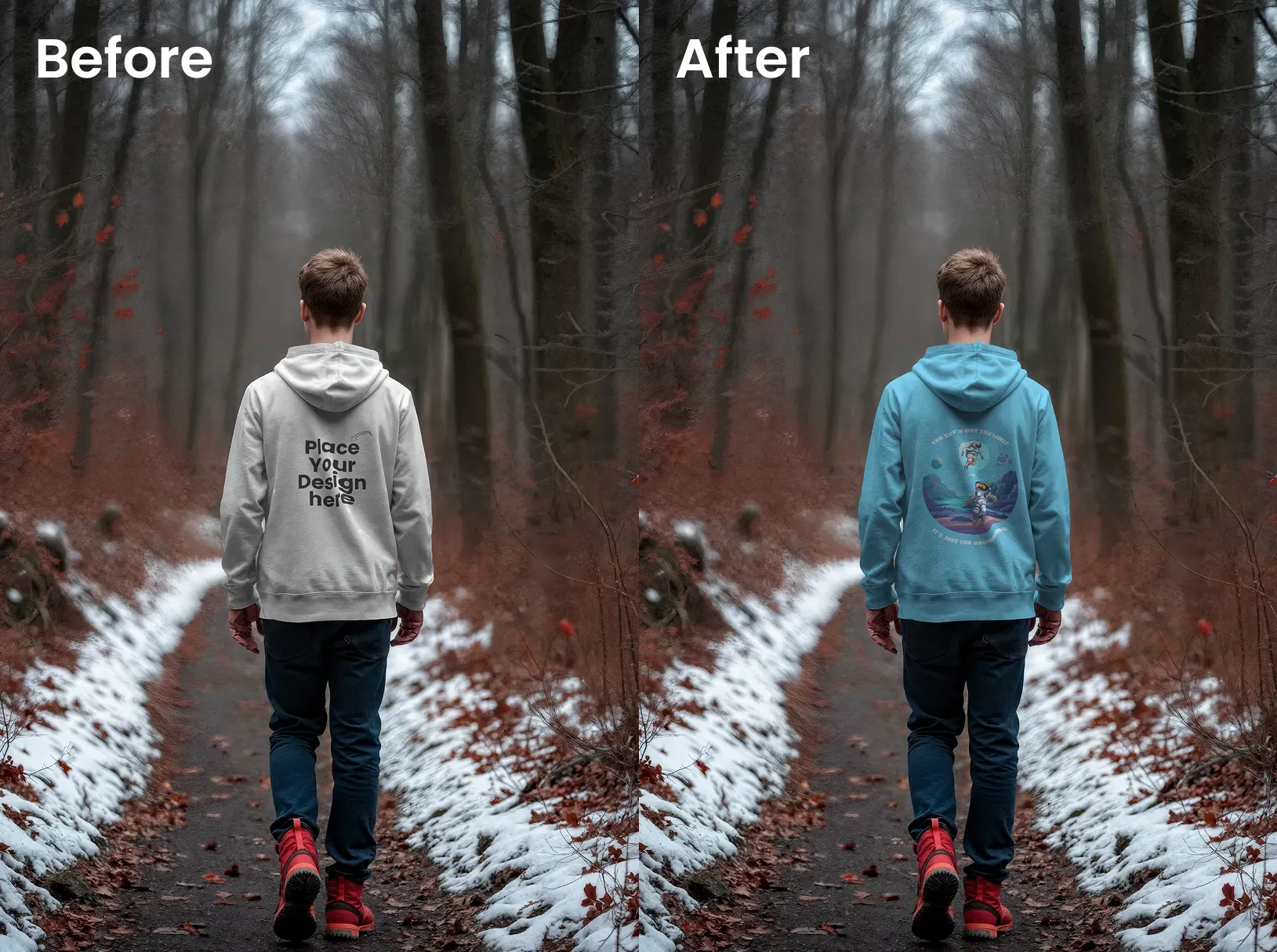 Hiking hoodie mockup