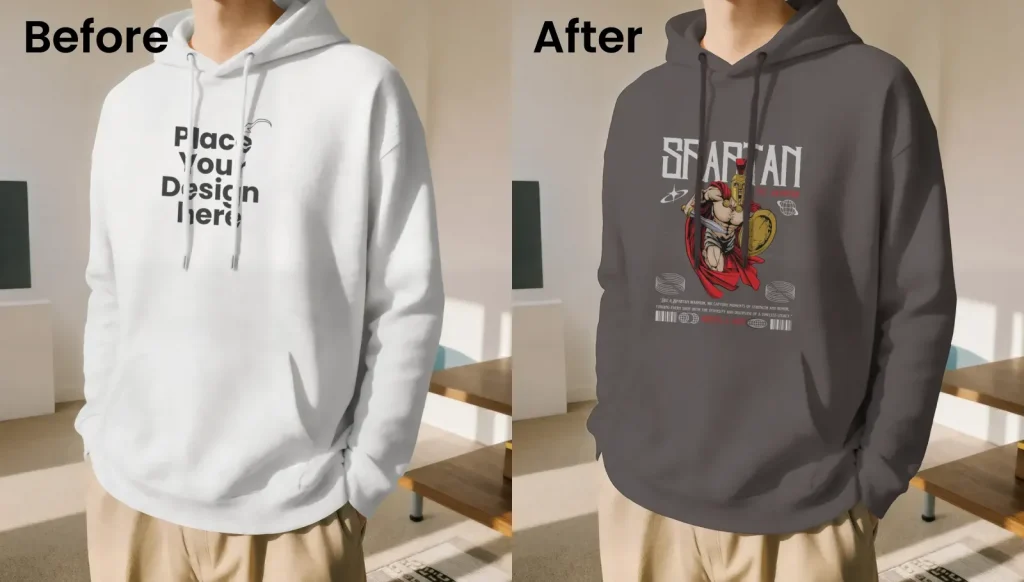 Male lightweight hoodie mockup