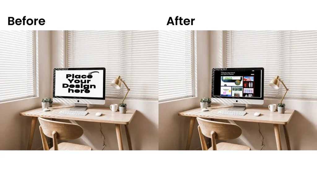 iMac mockup with natural lighting