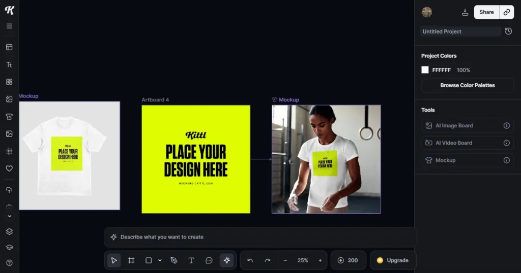 kittl ai t-shirt mockup tool
