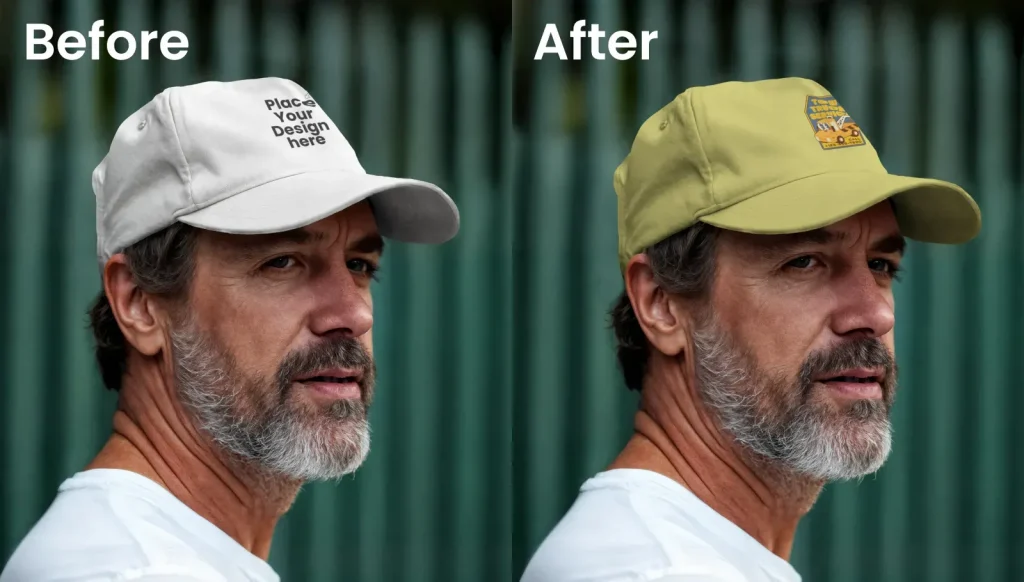 Cap mockup of a mature man