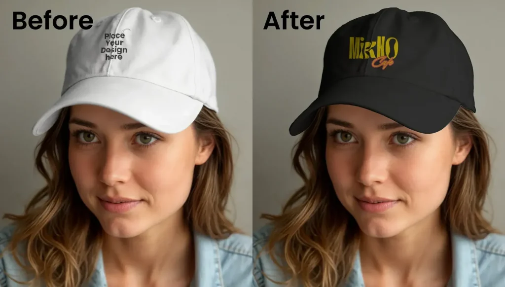 Woman wearing a white cap