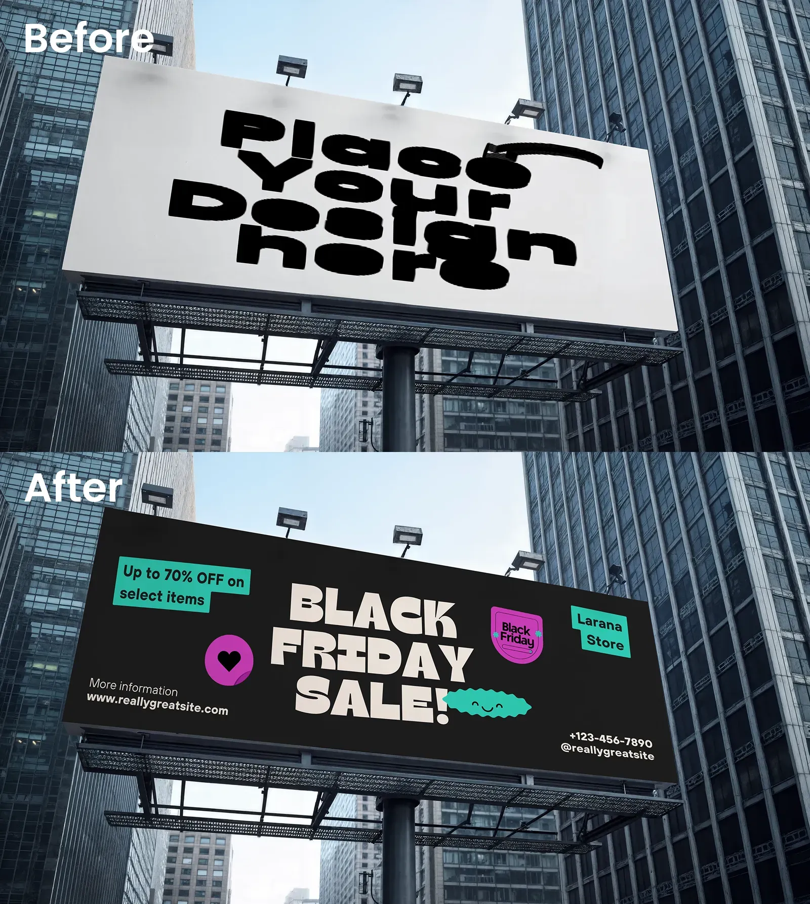 Modern City Billboard Mockup