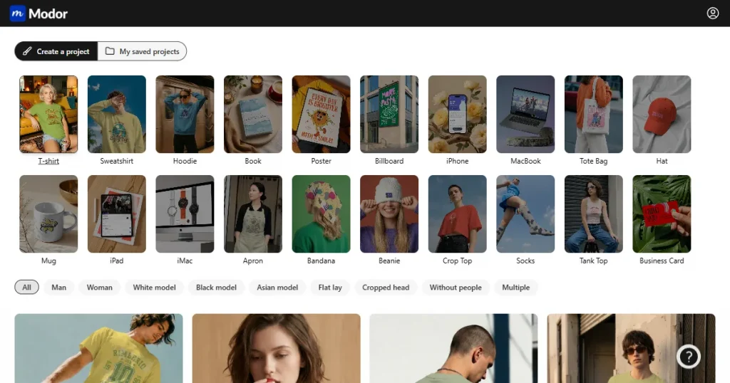 modor mockup categories